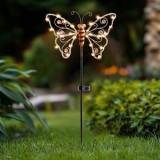Lampa Solară cu Flutură Metalic Bronz și 30 de Becuri LED, CMCLASS