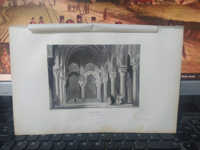 Gravură &amp;icirc;n oțel, Cordoue, Cordoba, Cordova, Vue..., Outhwaite, Paris 1853, 035 foto