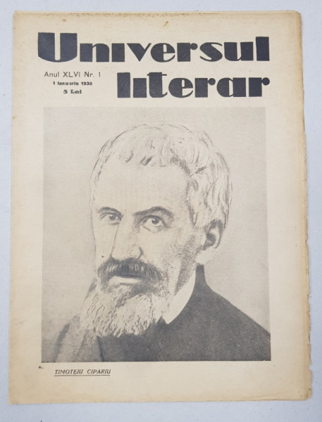 REVISTA &#039;UNIVERSUL LITERAR&#039;, ANUL XLVI, NR. 1, 1 IANUARIE 1930