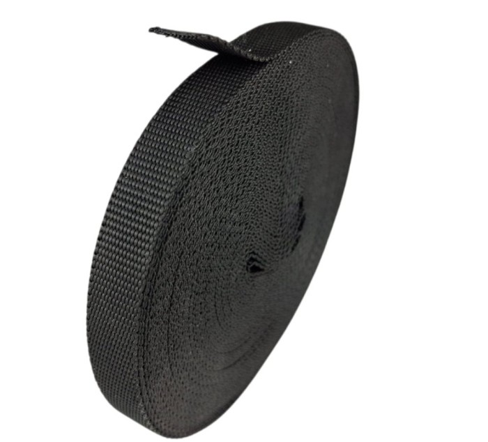 Banda de asamblare tesatura neagra, banda de fixare 15x1,3 mm polipropilena 15 m lungime