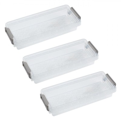 Set Cutii Organizare Plastic, Capacitate 0,33L, Transparent, 3 Bucăți foto