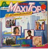 Various &lrm;&ndash; 16 Dino Maxi Tops _ NM / VG+ dublu vinil, 2 x LP, discuri muzica synth pop Dino Music, Olanda, 1986