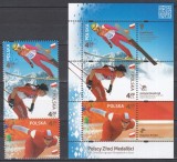 Polonia 2014 - Jocurile Olimpice de iarnă, Soci - Medaliați cu aur din Polonia, Serie + Colita, MNH