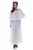 Rochie Dama Panza Topita Fluture Alb Straie, Set Bluza+Fusta Maxi Bumbac, Haine de Vara din Panza In, Produs in Romania