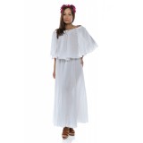 Rochie dama din panza topita Fluture Alb