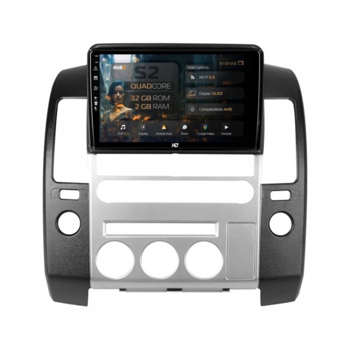 Navigatie Nissan Pathfinder-Navara (2005-2014) 2GB RAM Android 13 GPS Wi-FI Carplay Android Auto USB Bluetooth Radio Waze Touchscreen 9 inch