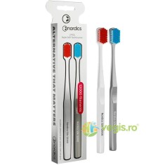 Periute de Dinti Premium pentru Adulti 12000 Filamente, Super Soft, Alb/Argintiu 2buc