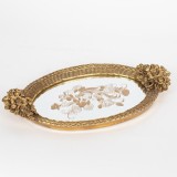 Cumpara ieftin Tava din rasina Antique Golden Flowers 40 cm