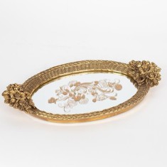 Tava din rasina Antique Golden Flowers 40 cm