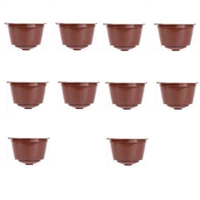 Set 10 capsule de cafea reincarcabila, lavabila 9g/40 ml, maro, compatibil Dolce Gusto - Circolo, Genio2, foto