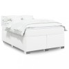 VidaXL Pat box spring cu saltea, alb, 140x200 cm, piele ecologică 3288425