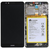 Huawei Ascend Mate 7 (JAZZ-L09) Capac frontal al modulului de afișare + LCD + digitizer + acumulator negru 02350BXY