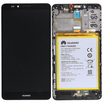 Huawei Ascend Mate 7 (JAZZ-L09) Capac frontal al modulului de afișare + LCD + digitizer + acumulator negru 02350BXY foto