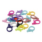 Set 10 carabine din plastic Crisalida, 15 x 26 mm, Multicolor