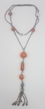 Superb colier vintage din argint si agate manopera fina