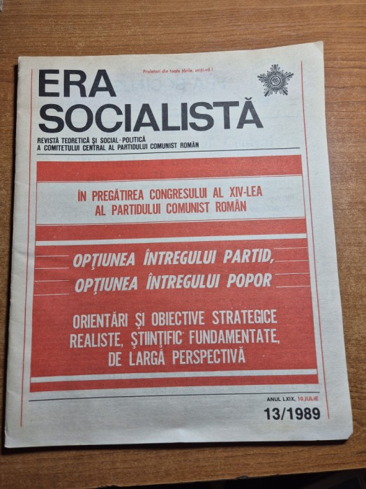 revista era socialista 10 iulie 1989
