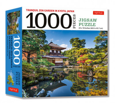 Tranquil Zen Garden in Kyoto Japan Jigsaw Puzzle 1,000 Piece: Ginkaku-Ji Temple, Temple of the Silver Pavilion (Finished Size 24 in X 18 In) foto