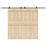 VidaXL Set feronerie pentru uși glisante, negru, 305 cm, oțel