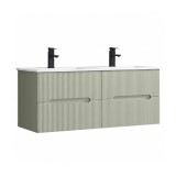 Masca Baie Leziter Trent 120 cm cu Lavoar Ceramica Verde, 4 Sertare Soft-Close, Montata pe Perete