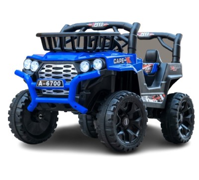 Masinuta electrica 4x4, pentru 2-4 ani, Kinderauto CAPE-X, 100W, 12V, scaun tapitat, culoare albastra foto