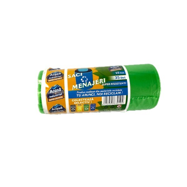 Saci menajeri color 35L- 15 buc/rola, produsi in Romania