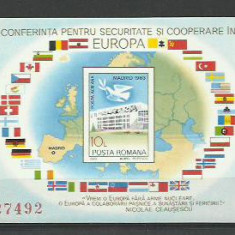Romania MNH 1983 - CSCE Madrid - colita nedantelata - LP 1086