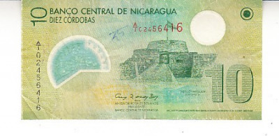 M1 - Bancnota foarte veche - Nicaragua - 10 cordobas - 2007 foto