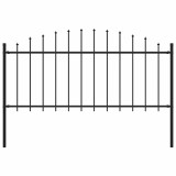 vidaXL Gard de grădină Woerden cu v&acirc;rf tip suliță din oțel, 170x75 cm, negru 144940