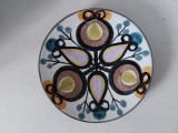 Farfurie ceramica daneza vintage (anii 1960), Noomi Backhausen Soholm Stentoj, 20cm diametru x 3 cm inaltime