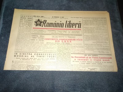 ZIARUL ROMANIA LIBERA 26 AUGUST 1949 foto
