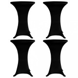 Husă de masă cu picior, 4 buc., negru, &Oslash;80 cm, elastic, vidaXL