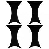 Husă de masă cu picior, &Oslash;70 cm, 4 buc., negru, elastic