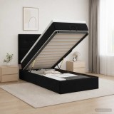 Cumpara ieftin Pat ottoman cu saltea Negru 80 x 200 cm Catifea