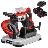 Einhell TE-MB 18/127 U Li PXC + Twinpack + 4514095 - Fierastrau cu banda 1141x13x0.65 mm + Set 2 acumulatori si incarcator Li-Ion 18 V 4 Ah