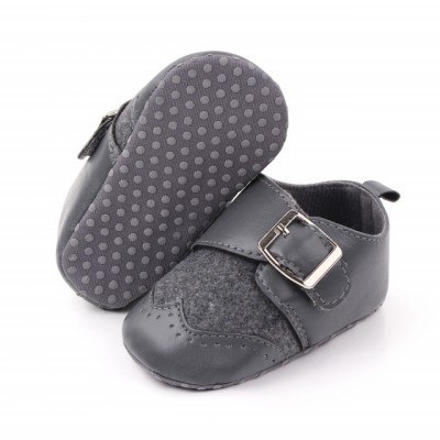 Pantofi eleganti gri cu catarama (Marime Disponibila: 6-9 luni (Marimea 19 foto