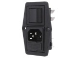 Conector Alimentare AC BULGIN C14 10A 250VAC BVB01/Z0000/10 Soclu Tată