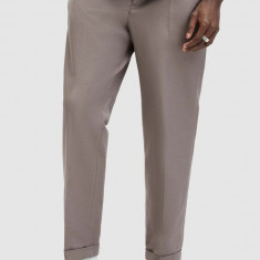 AllSaints pantaloni TALLIS barbati, culoarea bej, drept