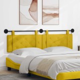 vidaXL Tăblie de pat suspendată Cu lumină LED Galben Catifea 3424198
