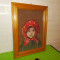 Fetita cu basma de N. Grigorescu , GOBLEN lucrat manual PUNCT MIC , 39 x 29 cm