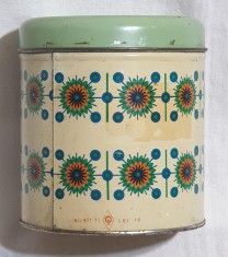 Cutie veche reclama bomboane dulciuri tabla litografiata Metaloglobus 1977