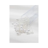 Cumpara ieftin Ace Par Mireasa, Model cu perle albe 7 x 0.9 cm, Argintii - 20 buc