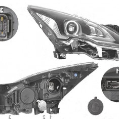 Far Peugeot 3008, 09.2013-09.2016; 5008, 09.2013-, fata, Dreapta, bi-xenon; D1S+LED; electric; fara unitate control; fara ballast, VALEO