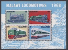 Malawi 1968 - Locomotive, cai ferate, trenuri, bloc neuzat foto