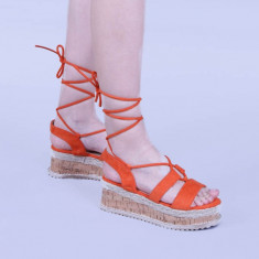 Sandale dama Afina portocalii foto
