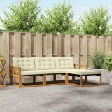 vidaXL Set de canapele de exterior cu pernă 4 pcs Natural și Crem 3369333