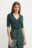 BOSS pulover de l&acirc;nă femei, culoarea verde, 50523743