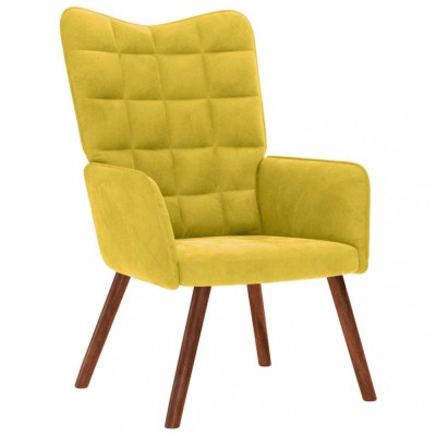 vidaXL Scaun de relaxare catifea galbena 4016817 foto