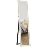 HOMCOM Oglindă de Podea Modernă, Oglindă de Perete și Podea Bicoloră pentru Dormitor și Hol, 37x157 cm, Alb | Aosom Romania