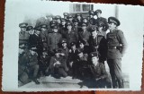Fotografie tip carte postala, grup de militari, perioada interbelica