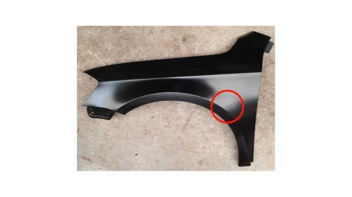 Aripa fata VW Passat B7 (36) 11.2010-2015, partea stanga, fara gaura pentru semnalizare, tabla galvanizata; 3AA821021 - CU DEFECT